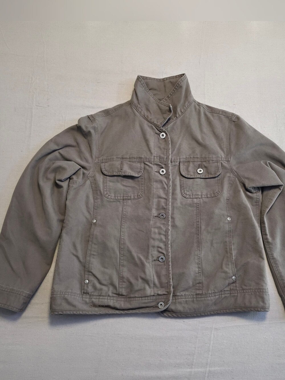 Dri Duck Jacket  Cotton Canvas Trucker Lined Chore Work Brown Womens Size L